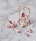 Aretes Soutache Mariposa Encanto en Rosa y Perlas