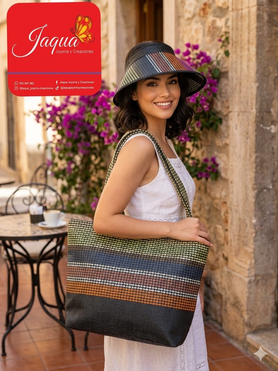 Set Playero Premium: Bolso Tote y Visera Texturizada